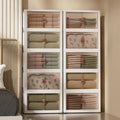 Stackable Folding Storage Boxes with Clear Doors