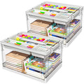 Clear Stackable Storage Bins with Lids and Trays