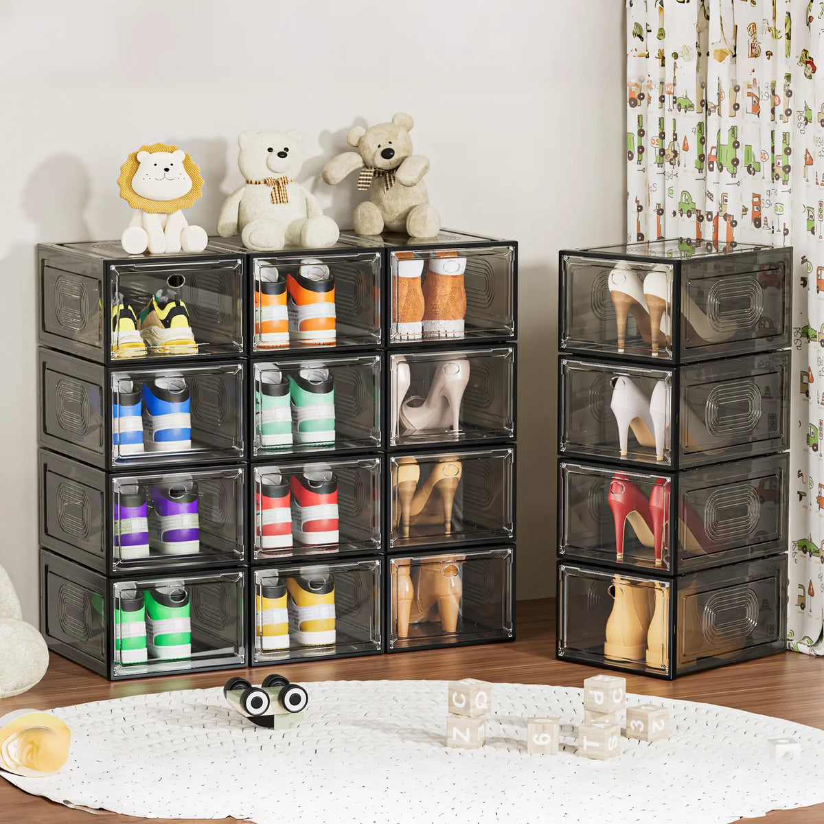 Stackable Clear Plastic Shoe Storage Boxes