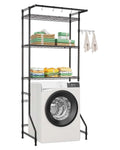 Black Metal Three-Tier Rack for Over Washer