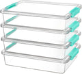 Clear Stackable Plastic Storage Boxes With Teal Latches