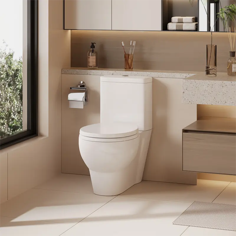 White Round Plastic Toilet Seat With Lid