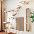Wall-Mounted Wooden Cat Climbing Shelves Set