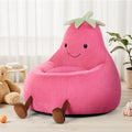 Pink Plush Kids Bean Bag Chair with Face