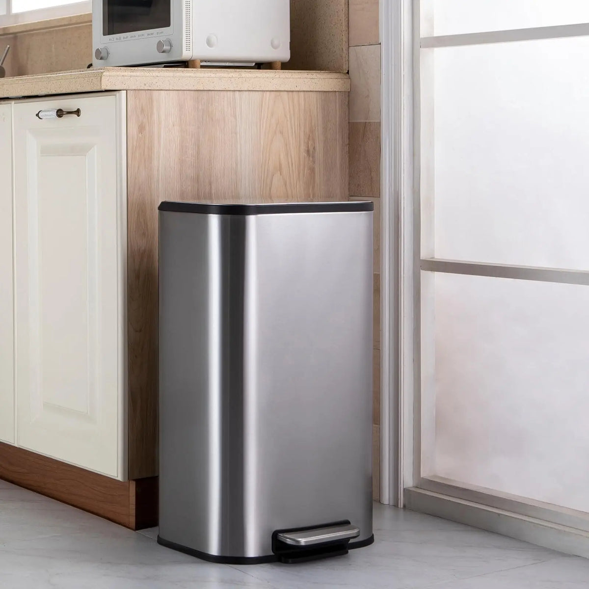 Rectangular Stainless Steel Step Trash Can