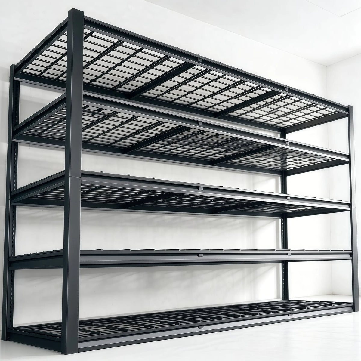 Five-Tier Black Steel Garage Shelving Unit