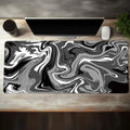 Large Gray Marble Swirl Desk Mouse Pad