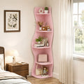 Pink Wavy Corner Shelf with Five Tiers