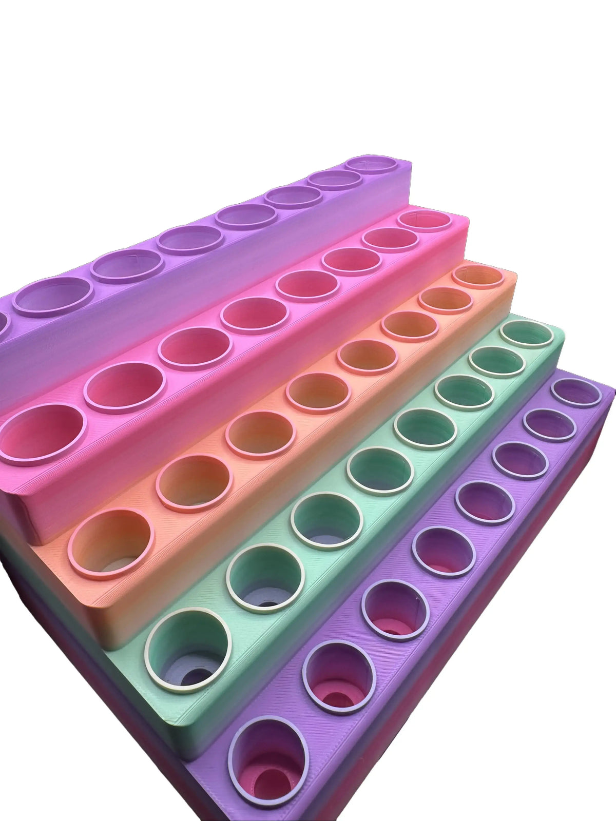 Five-Tier Pastel Stepped Desktop Pen Holder Organizer