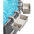 Grey Plastic Pool Rail Storage Baskets with Cup Holders