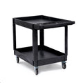 Black Two-Tier Rolling Utility Cart