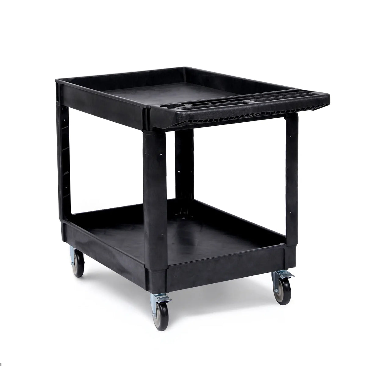 Black Two-Tier Rolling Utility Cart