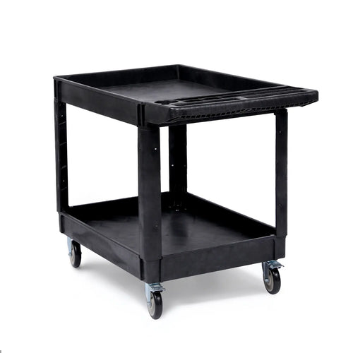Black Two-Tier Rolling Utility Cart