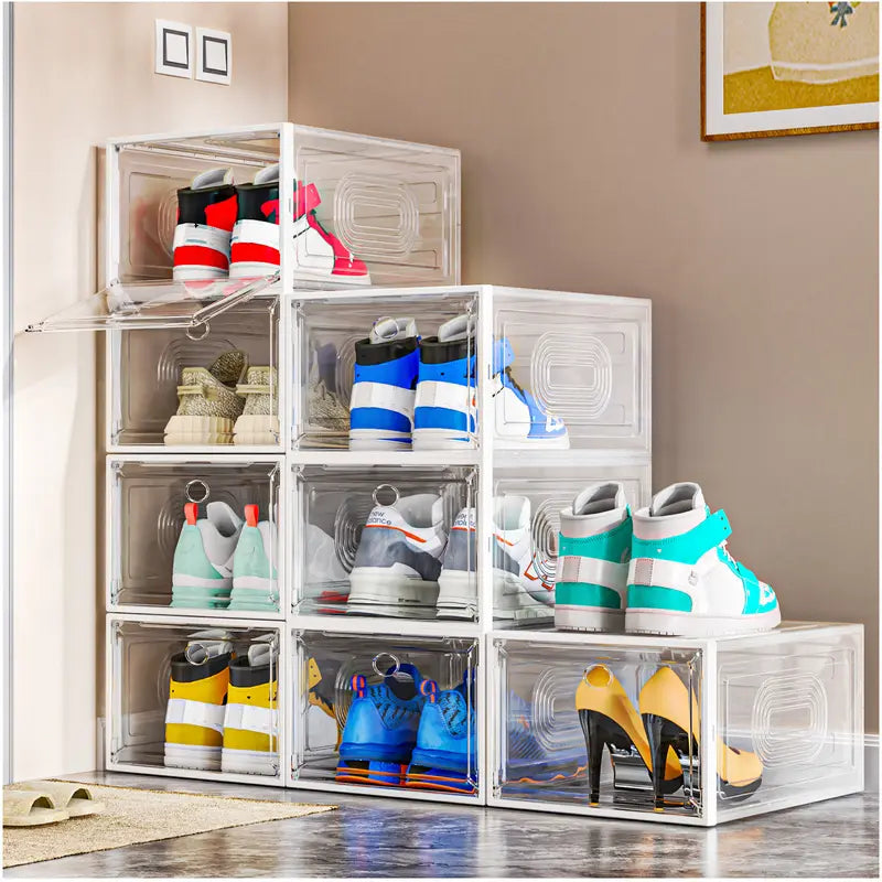 Stackable Clear Plastic Shoe Storage Boxes