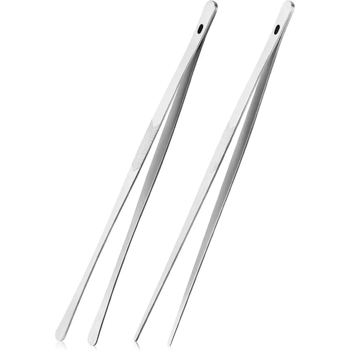 Long Stainless Steel Serving Tongs, Set of Two